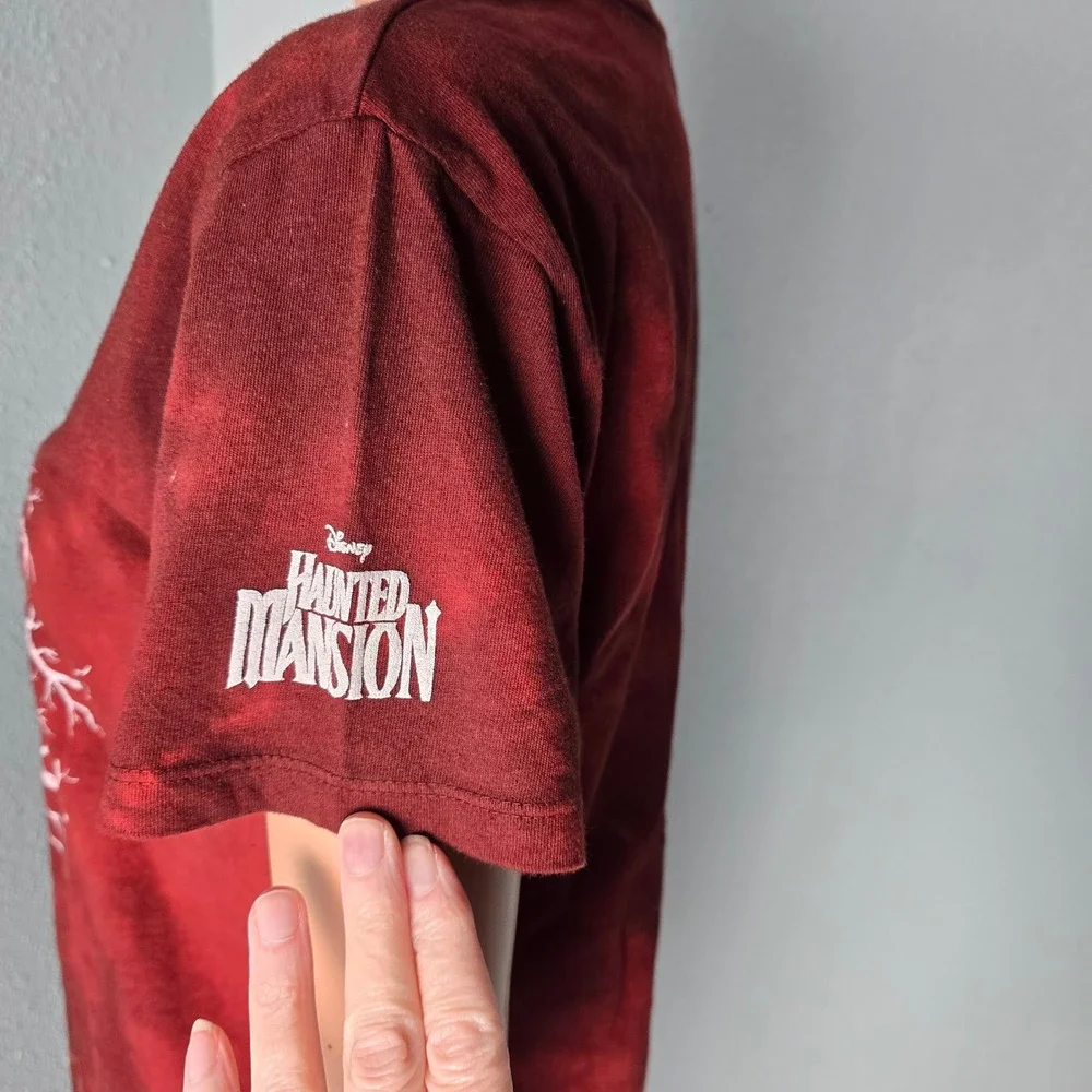 Disneyland Haunted Mansion Gracey‎ Manor Shirt Women's M Tie Dye Maroon Graphic